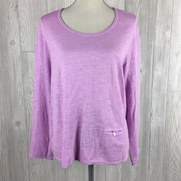 J. Jill Tops - 🔥FLASH SALE $5 J. Jill Lilac Linen Knit Top Sz L